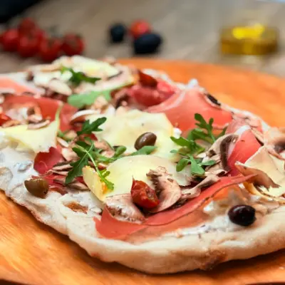 Pizza du dimanche soir Pinsa truffe gourmande.webp